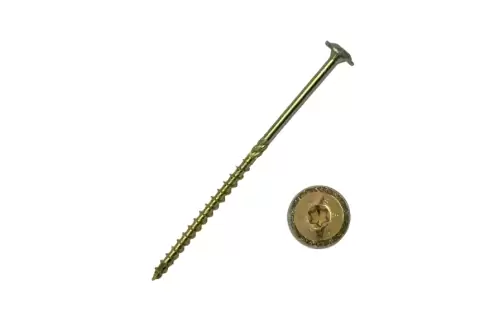 Саморез конструкционный тарельчатый Daxmer 6,0х140 (100 штук) Torx, желтый цинк